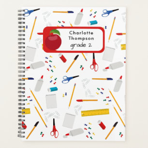 School Office & Crafts Supplies Pattern Student Planner
