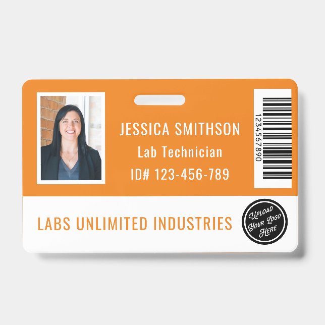 School or Business Photo ID Orange Badge (Front)