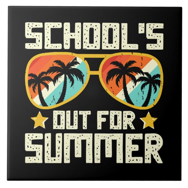 School Out For Summer Ceramic Tile (Front)