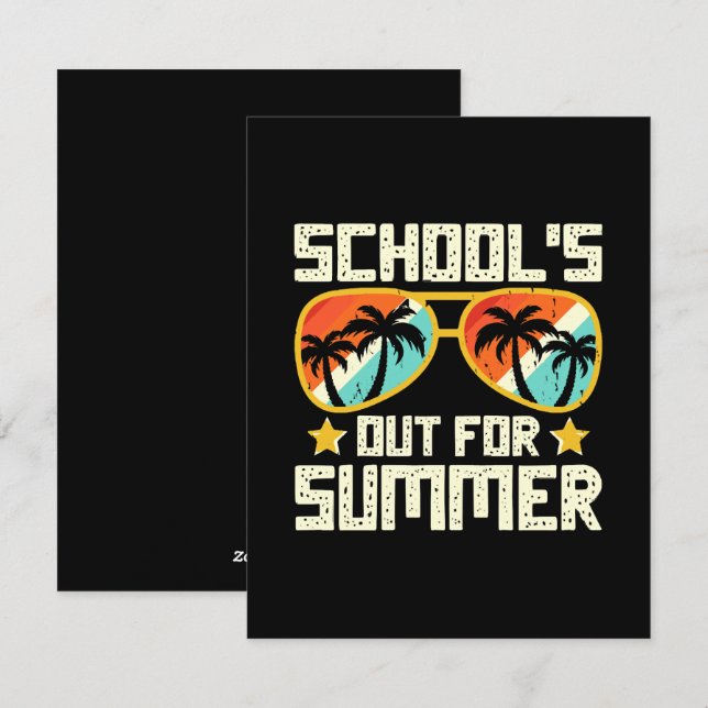 School Out For Summer Holiday Card (Front/Back)