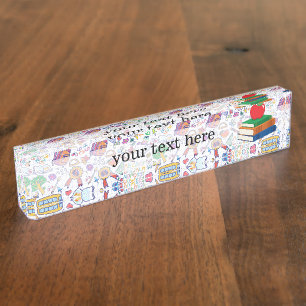 School pattern nameplate