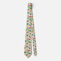 School pattern neck tie