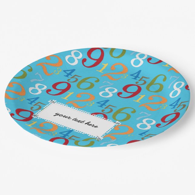School pattern paper plate (Angled)