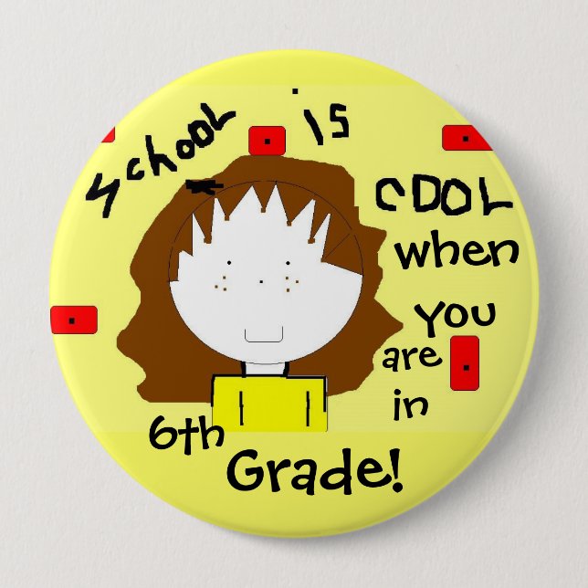 School Personalised Button - Customise the Grade (Front)