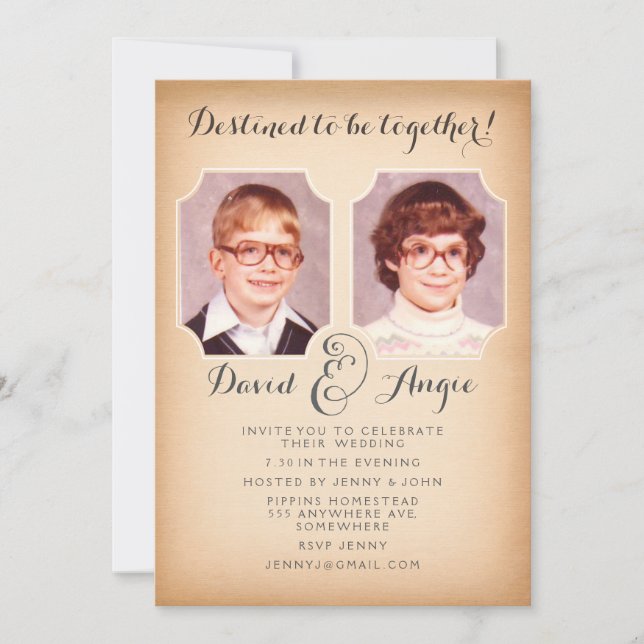 School Photo Day Wedding Photo Invite (Front)