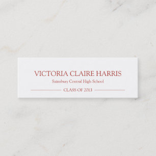 School pride graduation insert name card red