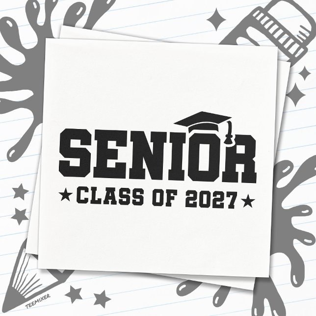 School Pride Graduation Year Senior Class of 2027 Napkin (Creator Uploaded)