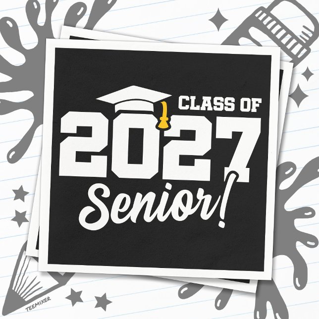 School Pride Graduation Year Senior Class of 2027 Napkin (Creator Uploaded)