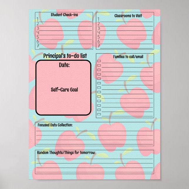 School Principal Customisable To-Do List  Poster (Front)
