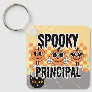 School Principal Halloween Spooky Principal Custom Key Ring