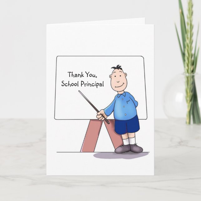 School Principal Thank You Card, from student Card (Front)