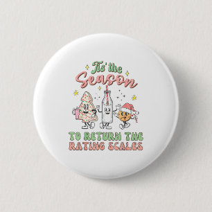 School Psych Xmas Tis The Season To Return The Rat 6 Cm Round Badge