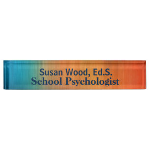 School Psychologist Bold Copper Effect Nameplate