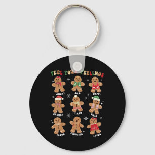 School Psychologist Christmas All Feelings Are Oka Key Ring