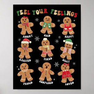 School Psychologist Christmas All Feelings Are Oka Poster