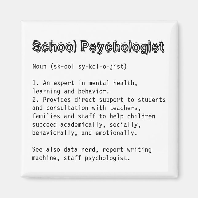School Psychologist Definition Magnet (Front)