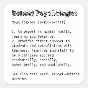 School Psychologist Definition Sticker