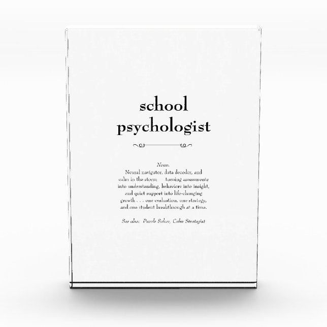 School Psychologist Definition Thank You Gift Photo Block (Front)