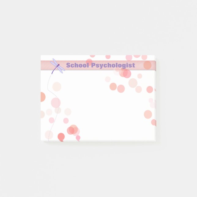 School Psychologist Dragonfly Post-it Notes (Front)