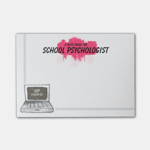 School Psychologist Laptop Post-it Notes