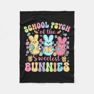 School Psychologist Of The Sweetest Bunnies Easter Fleece Blanket