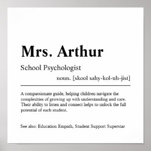 School Psychologist Personalised Gift Poster