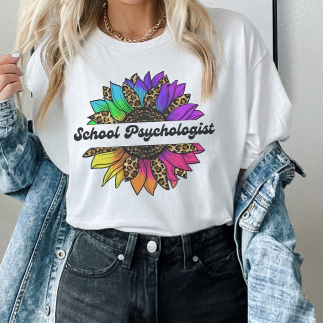 School Psychologist Profession Rainbow Sunflower  T-Shirt (School Psychologist Profession Rainbow Sunflower T-Shirt
)