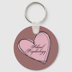 School Psychology Heart Key Chain