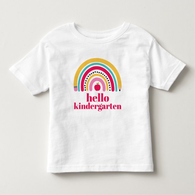 School Rainbow Personalised Name back to school Toddler T-Shirt (Front)