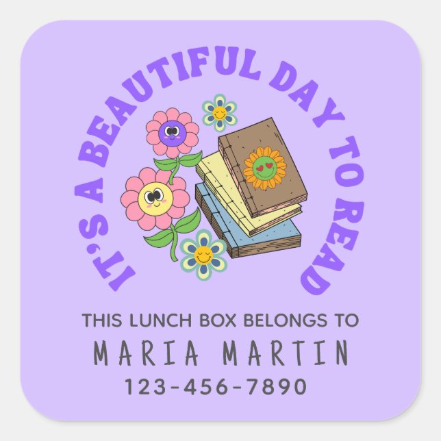 School Reading Name This Lunch Box Belongs To   Square Sticker (Front)