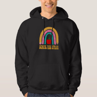 School Registrar Rainbow Pencil Back To School App Hoodie