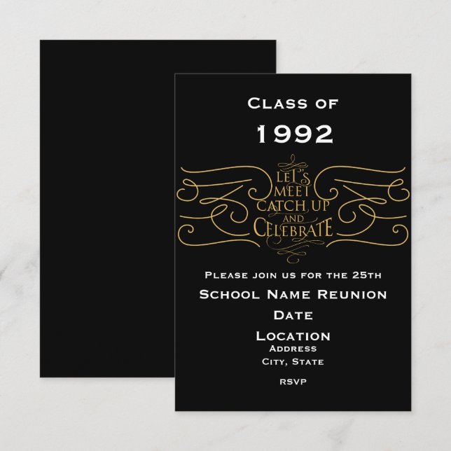 School Reunion Design, elegant style Invitation (Front/Back)