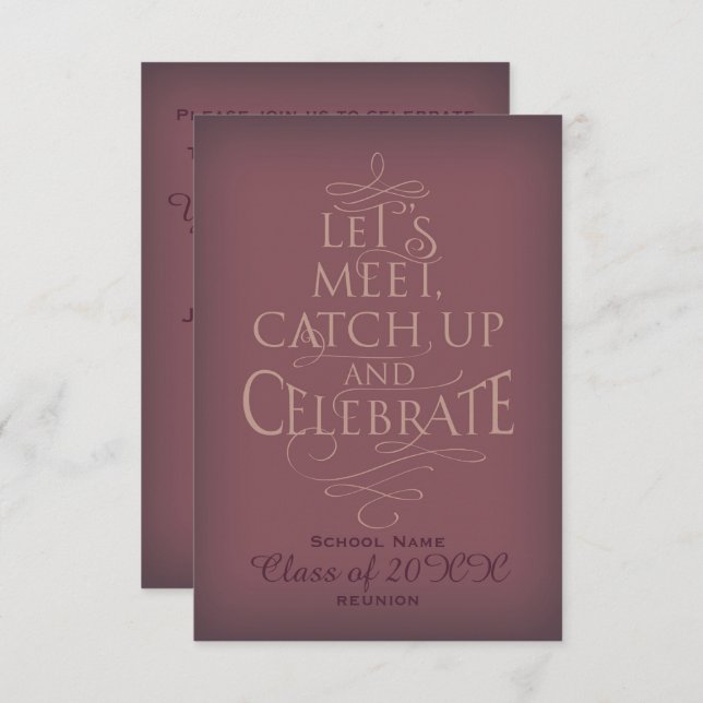 School Reunion design. Invitation (Front/Back)