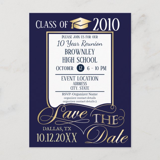 School Reunion Design Invitation Postcard (Front)