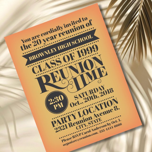 School reunion design postcard (Class Reunion Invitation desin)