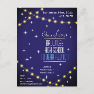 School reunion invitation postcard
