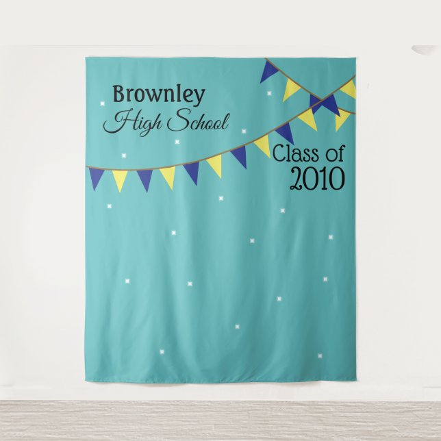 School reunion photobooth backdrop tapestry (Front)