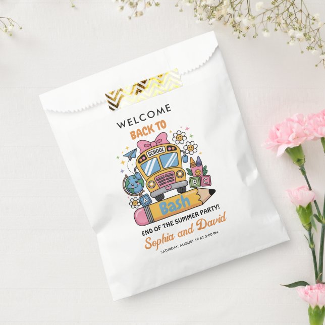 School’s Back Bash! Editable End of Summer Party  Favour Bag (Sealed)