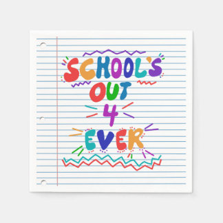 School’s Out Forever Loose Leaf Paper Napkin