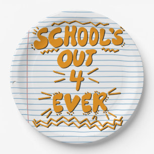 School’s Out Forever Loose Leaf Paper Plate