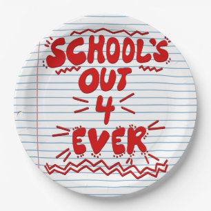 School’s Out Forever Loose Leaf Paper Plate