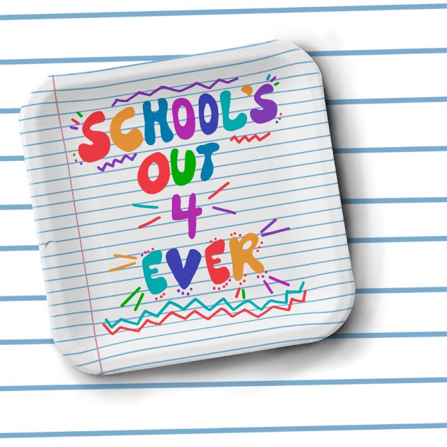 School’s Out Forever Loose Leaf Paper Plate (Creator Uploaded)