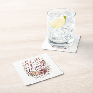 School’s Out Forever Teacher Retirement Retired  Square Paper Coaster
