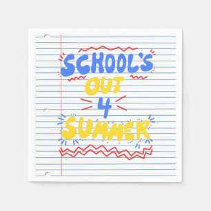 School’s Out Loose Leaf Paper Invitation Napkin