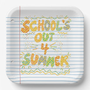 School’s Out Loose Leaf Paper Plate