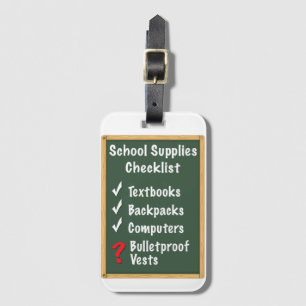 School Safety Supplies Checklist Luggage Tag