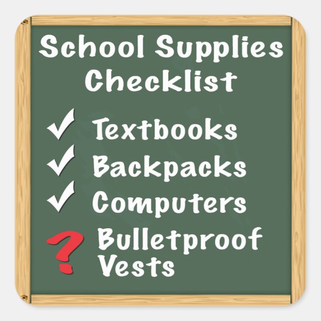 School Safety Supplies Checklist Square Sticker (Front)