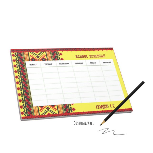 School schedule  notepad (Creator Uploaded)