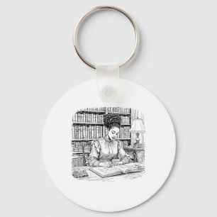 School Scholar Black Intelligence African Libraria Key Ring