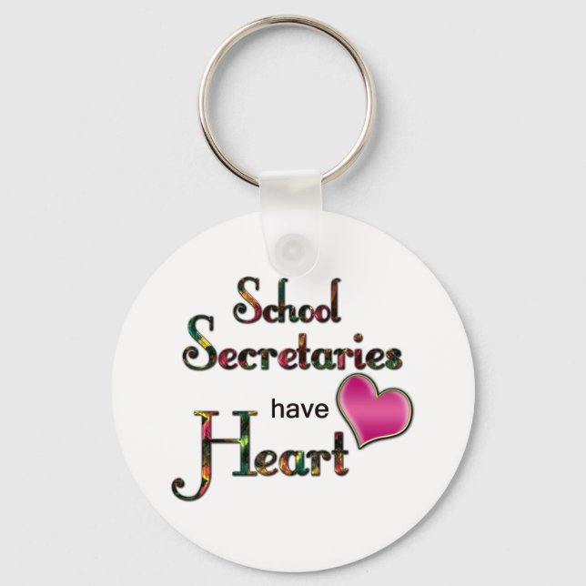 School Secretaries Have Heart Key Ring (Front)